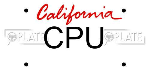 CPU California License Plate