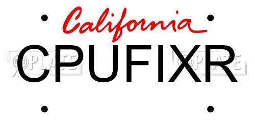 CPUFIXR California License Plate