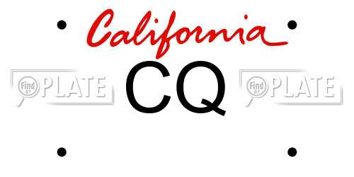 CQ California License Plate