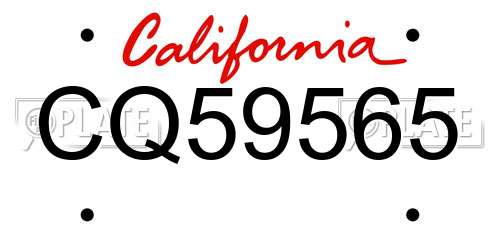 CQ59565 California License Plate