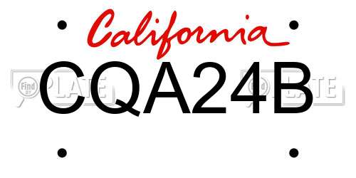 CQA24B California License Plate