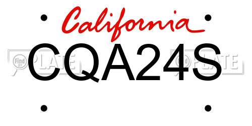 CQA24S California License Plate