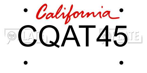 CQAT45 California License Plate
