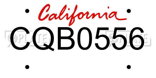 CQB0556 California License Plate