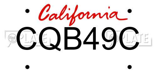 CQB49C California License Plate