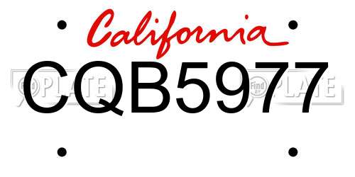 CQB5977 California License Plate