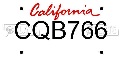 CQB766 California License Plate