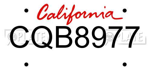 CQB8977 California License Plate