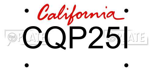 CQP25I California License Plate