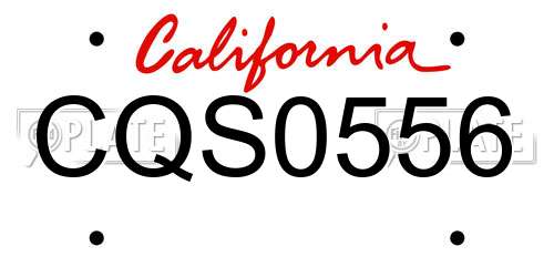 CQS0556 California License Plate