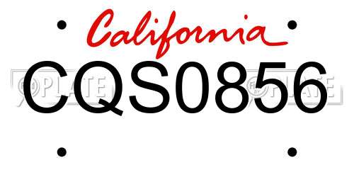 CQS0856 California License Plate