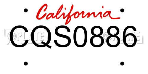 CQS0886 California License Plate