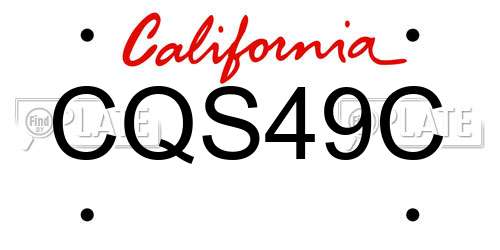 CQS49C California License Plate