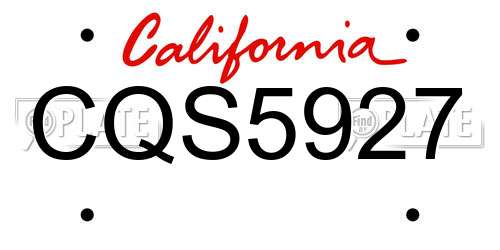 CQS5927 California License Plate