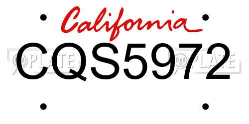 CQS5972 California License Plate