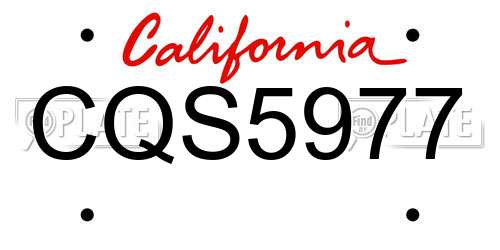 CQS5977 California License Plate