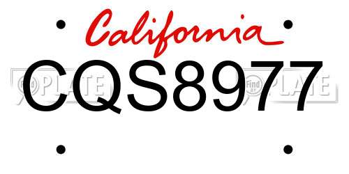 CQS8977 California License Plate