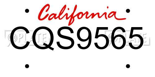 CQS9565 California License Plate