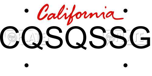 CQSQSSG California License Plate