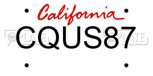 CQUS87 California License Plate