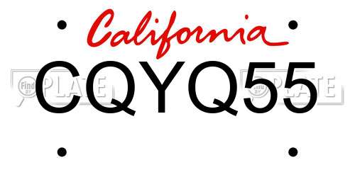 CQYQ55 California License Plate