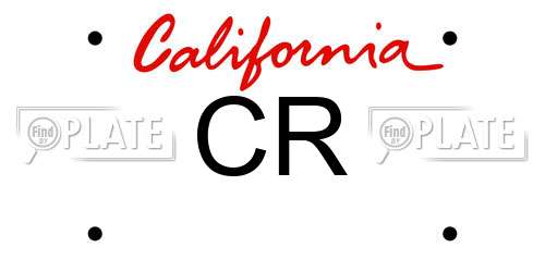 CR California License Plate
