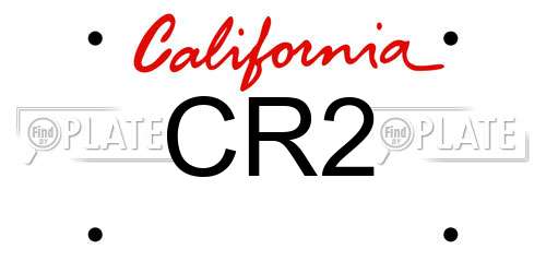CR2 California License Plate