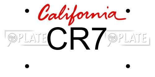 CR7 California License Plate