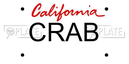 CRAB California License Plate