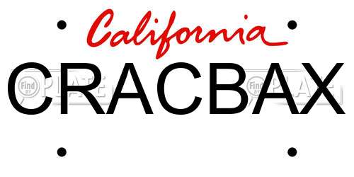 CRACBAX California License Plate