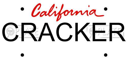 CRACKER California License Plate