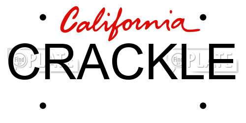 CRACKLE California License Plate