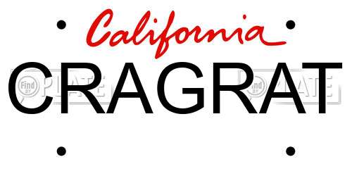 CRAGRAT California License Plate