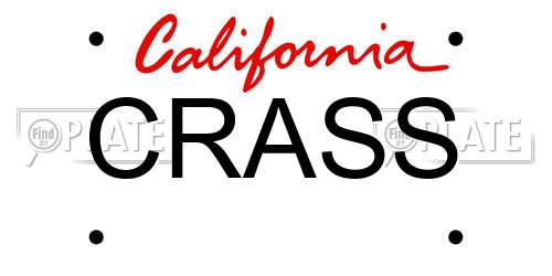 CRASS California License Plate