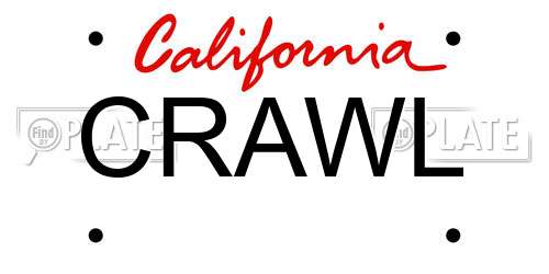 CRAWL California License Plate