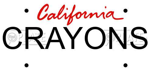 CRAYONS California License Plate