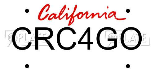CRC4GO California License Plate