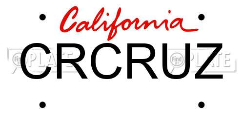 CRCRUZ California License Plate