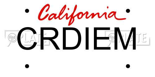 CRDIEM California License Plate