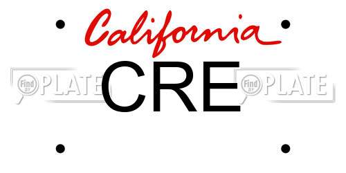 CRE California License Plate