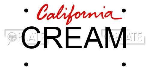 CREAM California License Plate