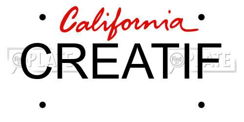CREATIF California License Plate