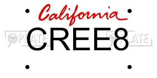 CREE8 California License Plate