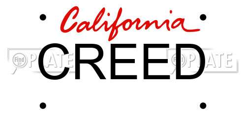 CREED California License Plate