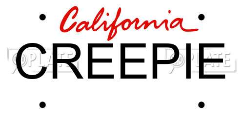 CREEPIE California License Plate