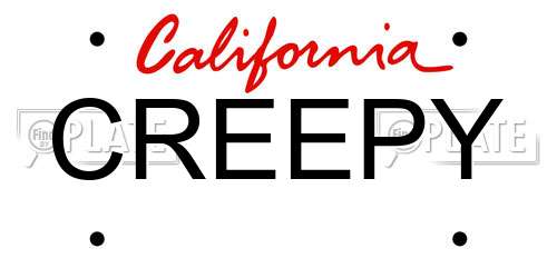 CREEPY California License Plate