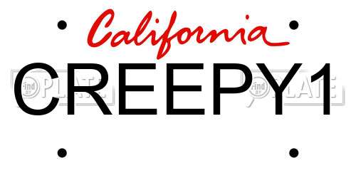 CREEPY1 California License Plate