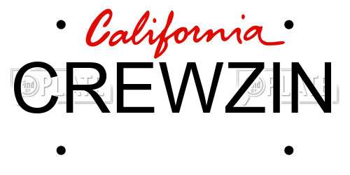 CREWZIN California License Plate