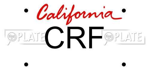 CRF California License Plate