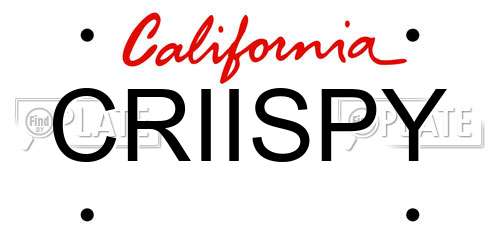 CRIISPY California License Plate